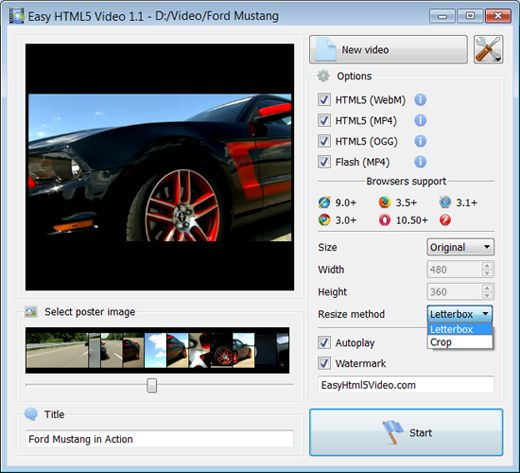 resize image html5. You can also set video size and resize method, select support for desired 